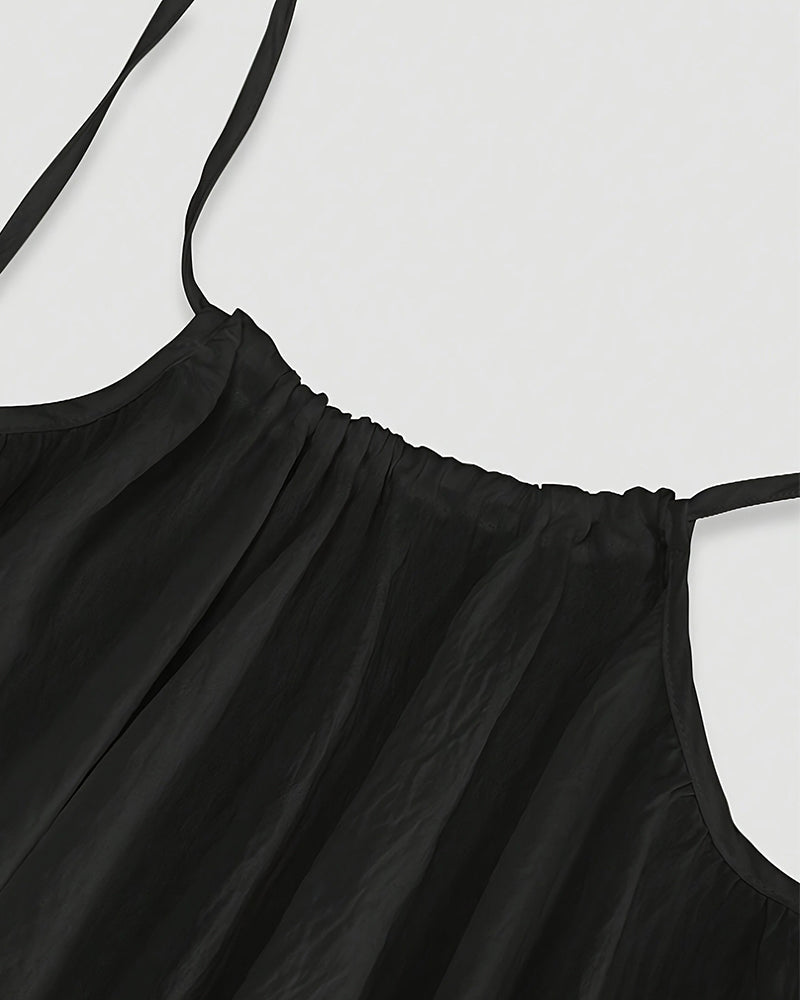 Vestido Cami de Color Liso con Espalda Abierta