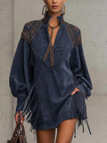 Vestido petite con flecos